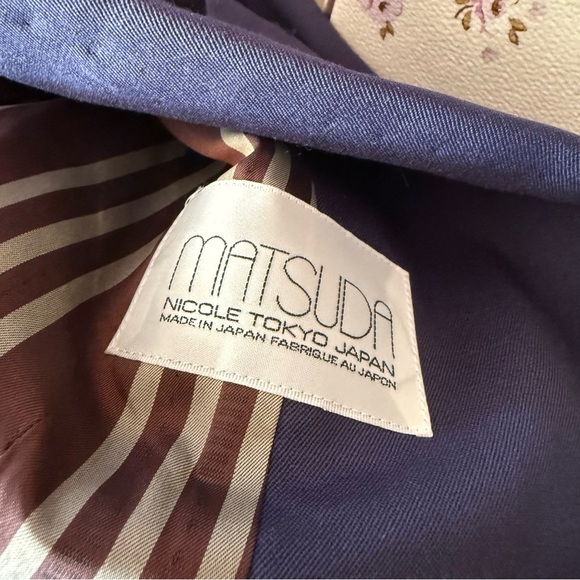 MATSUDA Nicole Tokyo Japan Navy Wool Double Breasted Blazer Vintage - Picture 4 of 4